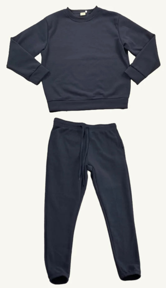 Men Long sleeve Jogger Set (NAVY)