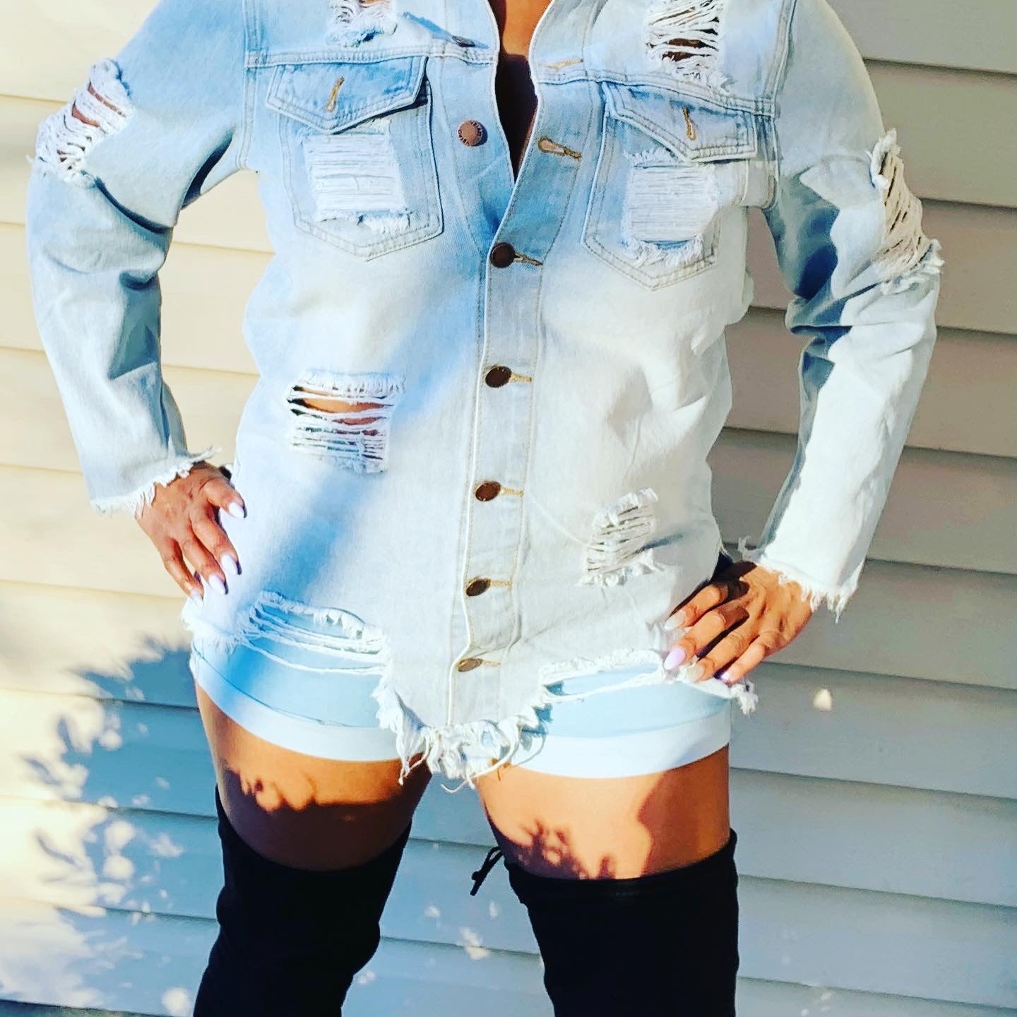 Denim Distress Jacket