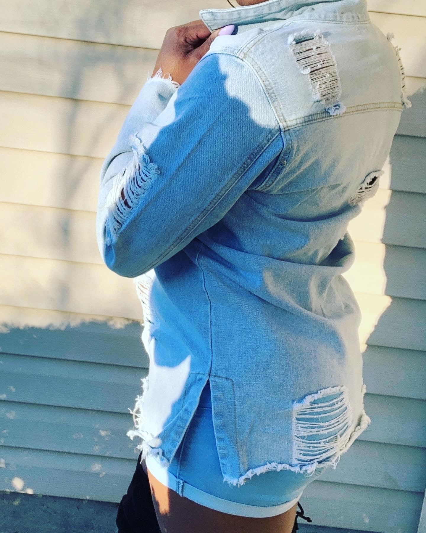 Denim Distress Jacket